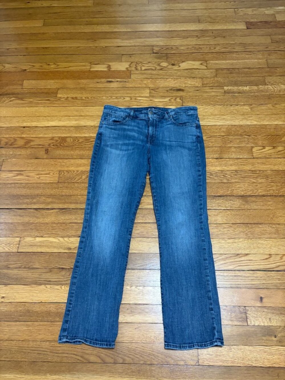 NYDJ Marilyn Straight Leg Jeans Women's Size 14p 14 Petite Blue Denim Lift Tuck